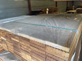 Ca. 84x Guyana Teak vlonderplanken , 28x145mm, lengte 215cm